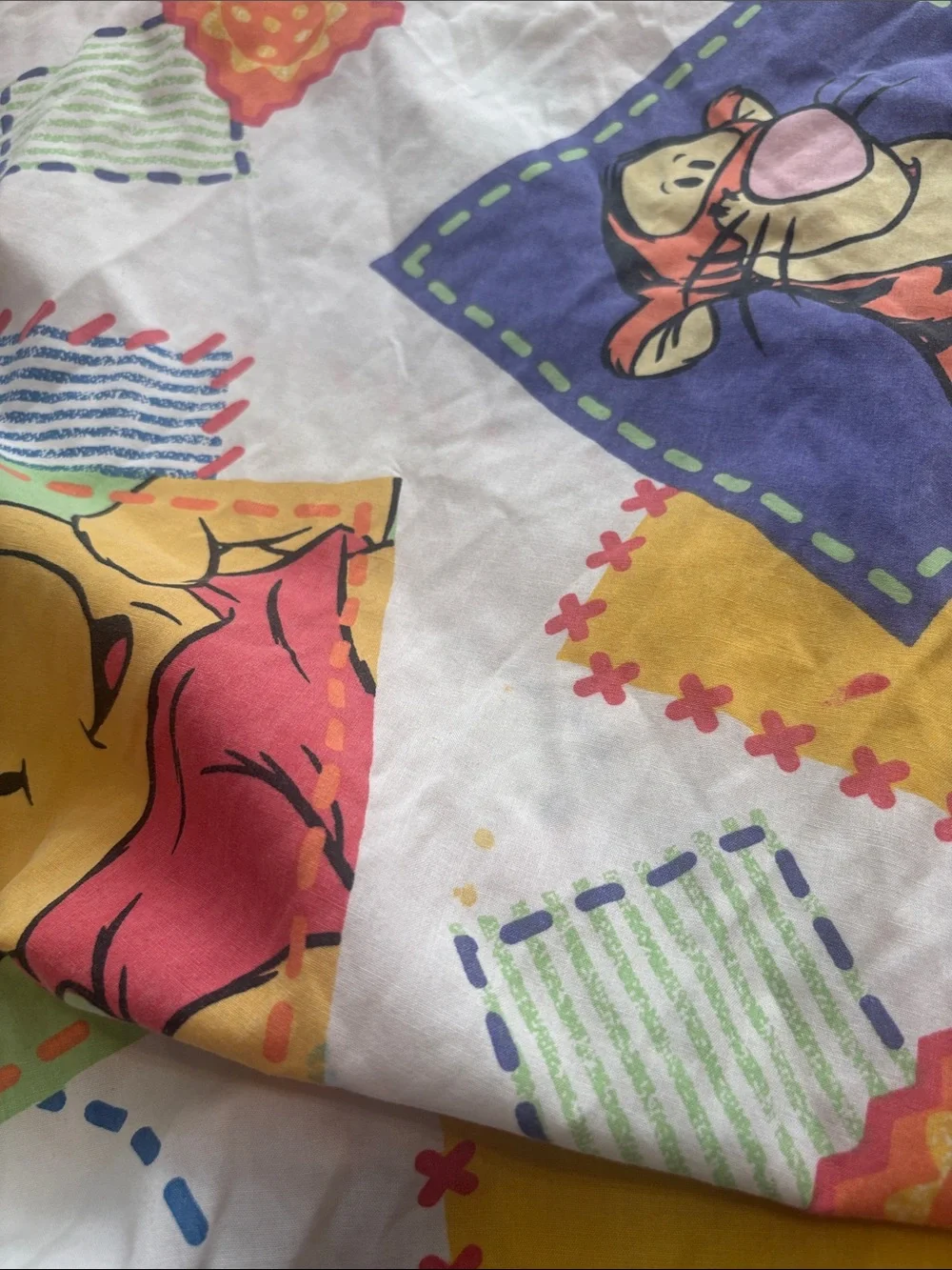 Vintage Disney Winnie the Pooh and Tigger Cotton Twin Fitted Bed Sheet